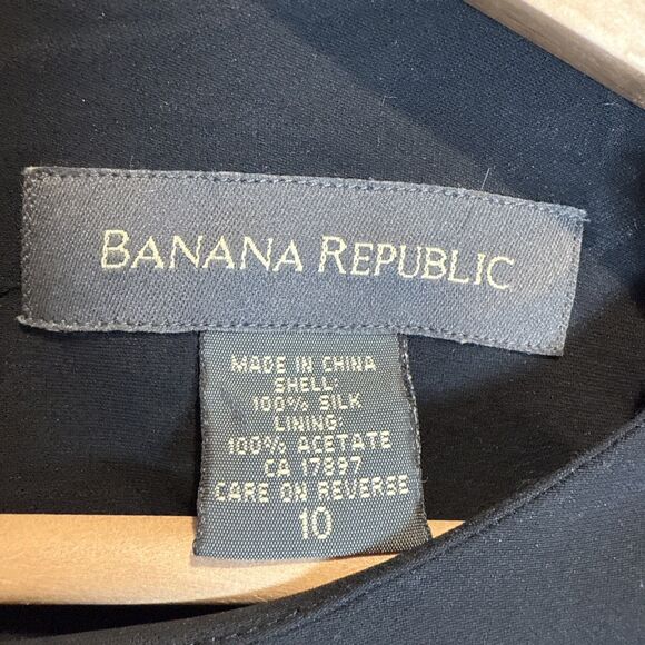 Banana Republic Black Silk Maxi Dress Women's Size 10 - Picture 5 of 16